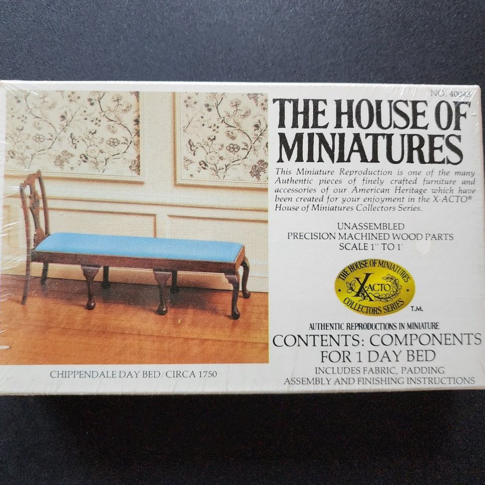 The House of Miniatures Doll Furniture Kit #40043 Chippendale Day Bed Circa 1750